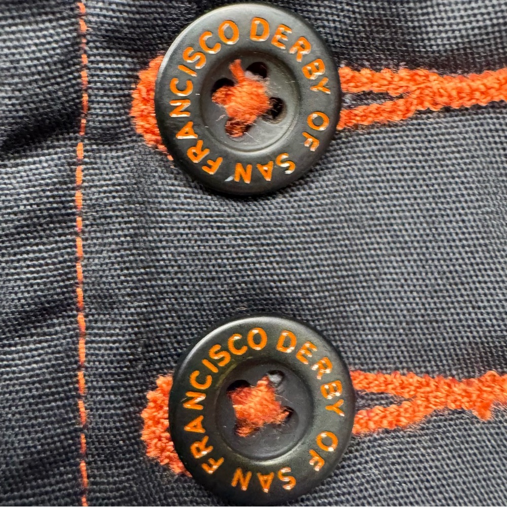 NWT Derby of San Francisco The Classic 300 Jacket sz Large Black Orange Giants - Picture 4 of 9